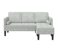 vidaXL Juego de Sofá con cojín Gris Claro Poliéster, Sala, sofá Modular Moderno, Conjunto Duradero, Asientos de Terciopelo, sofá Funcional para Relajarse en casa