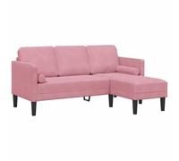vidaXL Juego de Sofá con cojín Rosa Poliéster, Sala, sofá Modular Moderno, Conjunto Duradero, Asientos de Terciopelo, sofá Funcional para Relajarse en casa
