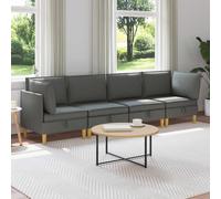 vidaXL Juego de sofá modular con almacenamiento 4 uds. Gris oscuro