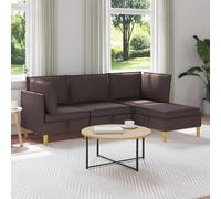 vidaXL Juego de sofá modular con almacenamiento 4 uds. Marrón Oscuro