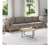 vidaXL Juego de sofá modular con almacenamiento 4 uds. Topo Tela