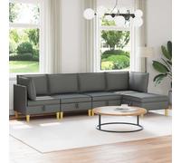 vidaXL Juego de sofá modular con almacenamiento 5 uds. Gris oscuro