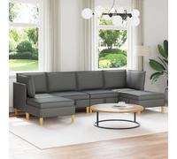 vidaXL Juego de sofá modular con almacenamiento 6 uds. Gris oscuro