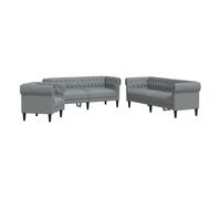 vidaXL Juego de sofás 3 piezas tela gris claro