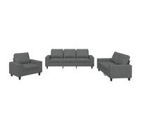 vidaXL Juego de sofás 3 piezas tela gris oscuro