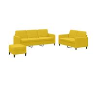 Vidaxl juego de sofás 3 piezas terciopelo amarillo