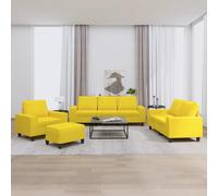 vidaXL Juego de sofás 4 piezas tela amarillo claro