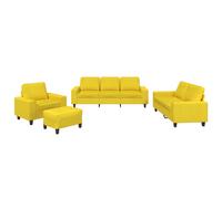 vidaXL Juego de sofás 4 piezas tela amarillo claro
