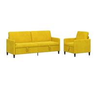 vidaXL Juego de sofás con almacenamiento 2 uds. Amarillo Poliéster