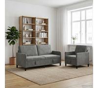 vidaXL Juego de Sofás con Almacenamiento 2 uds. Gris Oscuro Poliéster