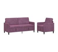 vidaXL Juego de Sofás con Almacenamiento 2 uds. Morado Poliéster