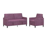 vidaXL Juego de Sofás con Almacenamiento 2 uds. Morado Poliéster