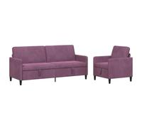 vidaXL Juego de Sofás con Almacenamiento 2 uds. Morado Poliéster