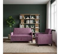 vidaXL Juego de Sofás con Almacenamiento 2 uds. Morado Poliéster