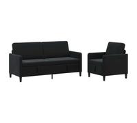 vidaXL Juego de Sofás con Almacenamiento 2 uds. Negro Poliéster