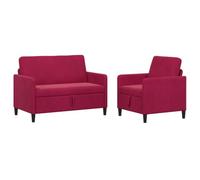 vidaXL Juego de Sofás con Almacenamiento 2 uds. Rojo Vino Poliéster