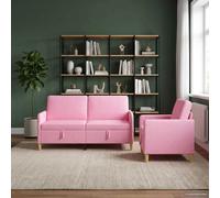 vidaXL Juego de Sofás con Almacenamiento 2 uds. Rosa Poliéster