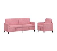 vidaXL Juego de Sofás con Almacenamiento 2 uds. Rosa Poliéster