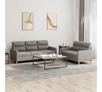 vidaXL Juego de sofás con cojines 2 piezas tela gris taupe