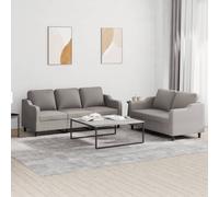 vidaXL Juego de sofás con cojines 2 piezas tela gris taupe