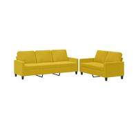vidaXL Juego de sofás con cojines 2 piezas terciopelo amarillo