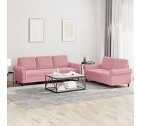 vidaXL Juego de sofás con cojines 2 piezas terciopelo rosa