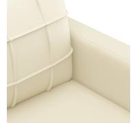 vidaXL Juego de sofás con cojines 3 piezas cuero sintético crema Crema
