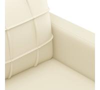 vidaXL Juego de sofás con cojines 3 piezas cuero sintético crema