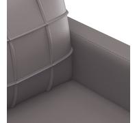vidaXL Juego de sofás con cojines 3 piezas cuero sintético gris Gris
