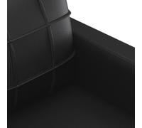 vidaXL Juego de sofás con cojines 3 piezas cuero sintético negro Negro