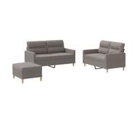 Vidaxl juego de sofás con cojines 3 piezas tela gris taupe