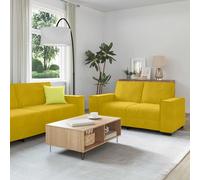 vidaXL Juego de sofás con cojines 3 piezas terciopelo Multicolor Amarillo