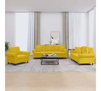 vidaXL Juego de sofás con cojines 3 piezas terciopelo amarillo