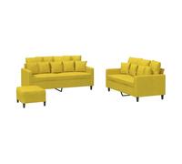 vidaXL Juego de sofás con cojines 3 piezas terciopelo amarillo