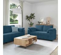 vidaXL Juego de sofás con cojines 3 piezas terciopelo Multicolor Azul