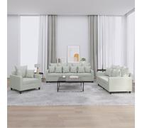 vidaXL Juego de sofás con cojines 3 piezas terciopelo gris claro