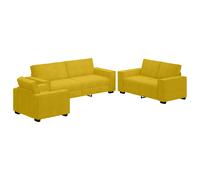 vidaXL Juego de sofás con cojines 3 piezas terciopelo Multicolor Amarillo