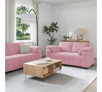 vidaXL Juego de sofás con cojines 3 piezas terciopelo rosa