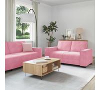 vidaXL Juego de sofás con cojines 3 piezas terciopelo rosa