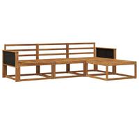 vidaXL Juego de sofás de exterior, 4 piezas, madera maciza de acacia natural