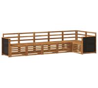 vidaXL Juego de sofás de exterior, 5 piezas, madera maciza de acacia natural