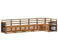 vidaXL Juego de sofás de exterior, 5 piezas, madera maciza de acacia natural