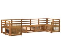 vidaXL Juego de sofás de exterior, 6 piezas, madera maciza de acacia natural