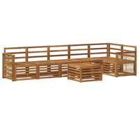 vidaXL Juego de sofás de exterior, 6 piezas, madera maciza de acacia natural