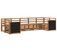 vidaXL Juego de sofás de exterior, 6 piezas, madera maciza de acacia natural