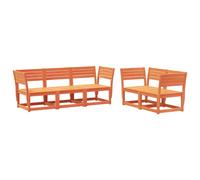 vidaXL Juego de sofás de jardín 5 pzas madera maciza pino marrón cera