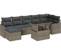 vidaXL Juego de sofás de jardín, 8 piezas, color gris [Material sintético]: ratán sintético