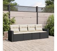 Vidaxl Juego de Sofás de Jardín 4 Pzas Negro Black and cream
