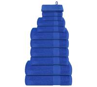 vidaXL Juego de toallas FROGN 12 piezas azul 360 g/m²