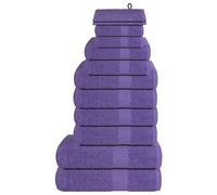 vidaXL Juego de toallas FROGN 12 piezas morado 360 g/m²